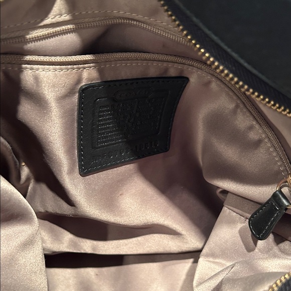 Coach Black Leather Tote with Gold Accents - Picture 6 of 8